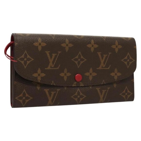 LOUIS VUITTON Monogram Portefeuille Emilie Long Wallet Red M60697 Auth 125135 - Picture 1 of 16
